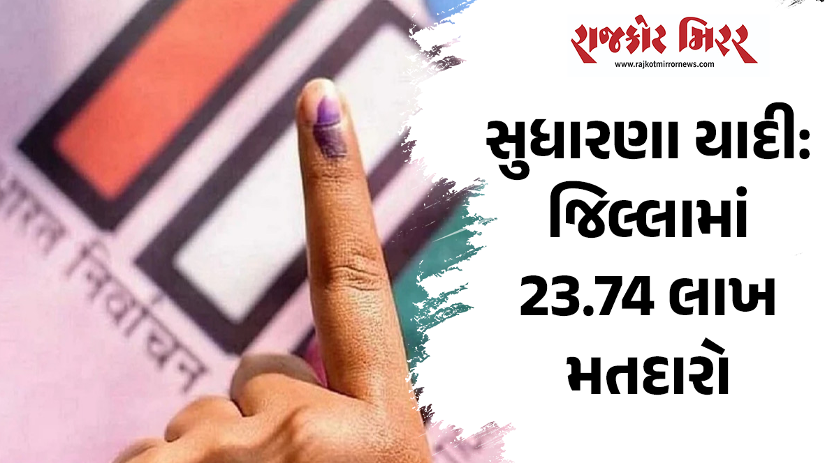 સુધારણા યાદી: જિલ્લામાં 23.74 લાખ મતદારો